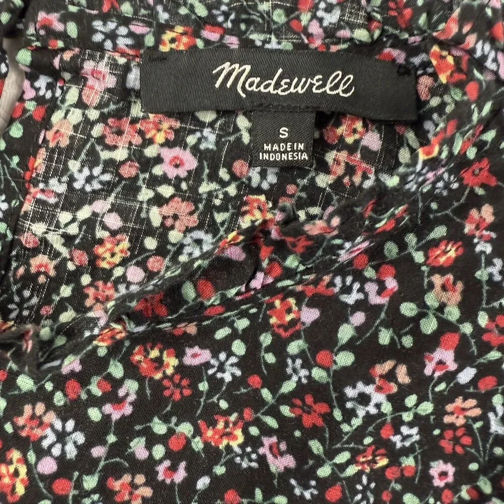 Madewell Floral Puff Sleeve Ruffled Top Women Small Cottagecore Blouse Ditsy
